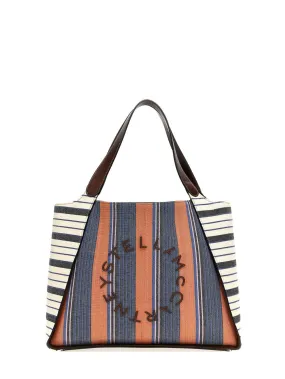 Tote Logo Eco Striped Cotton, blue-orange