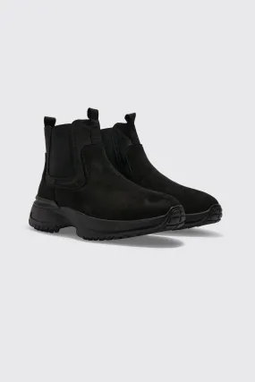 Track Sole Faux Suede Chelsea Boot | boohooMAN UK