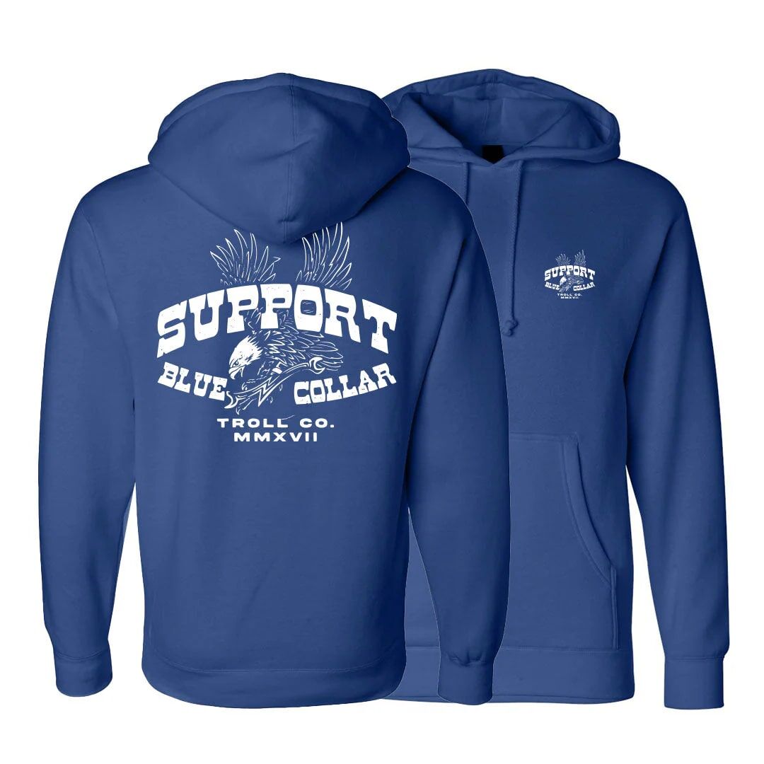 Troll Co Men's SBC Vintage Eagle Hoodie in Royal