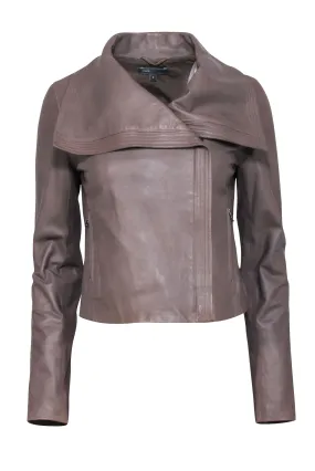 Vince - Taupe Moto Leather Jacket Sz S