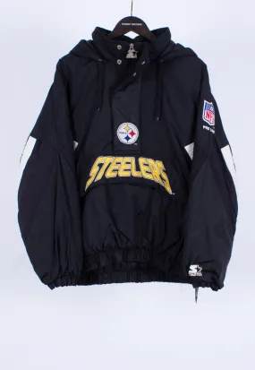 Vintage 90s Starter Pullover Jacket NFL Steelers | Vintage Clothing Shop