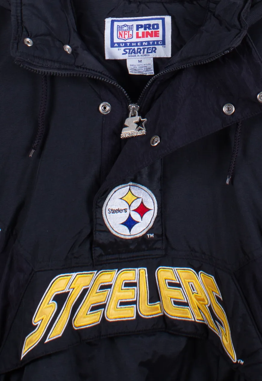 Vintage 90s Starter Pullover Jacket NFL Steelers | Vintage Clothing Shop