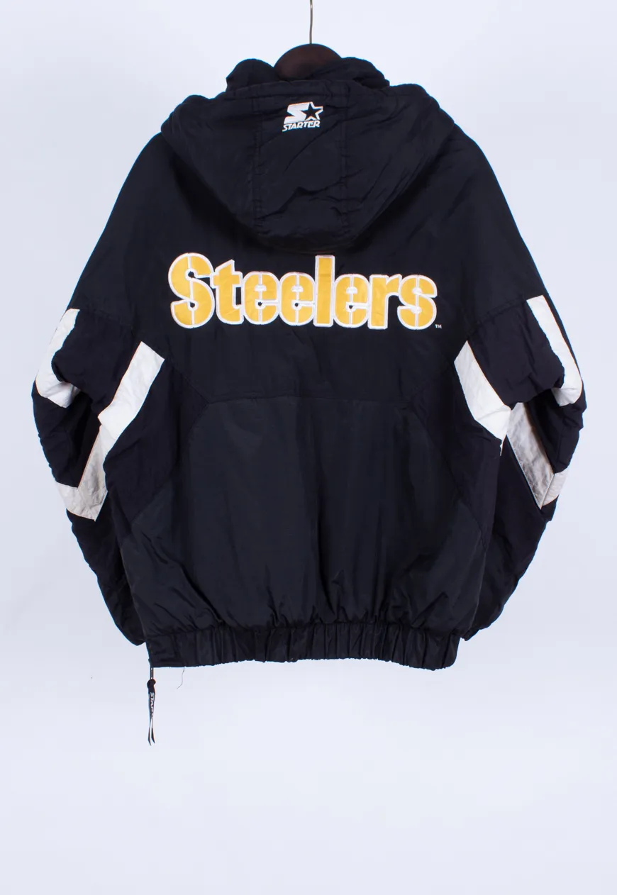 Vintage 90s Starter Pullover Jacket NFL Steelers | Vintage Clothing Shop