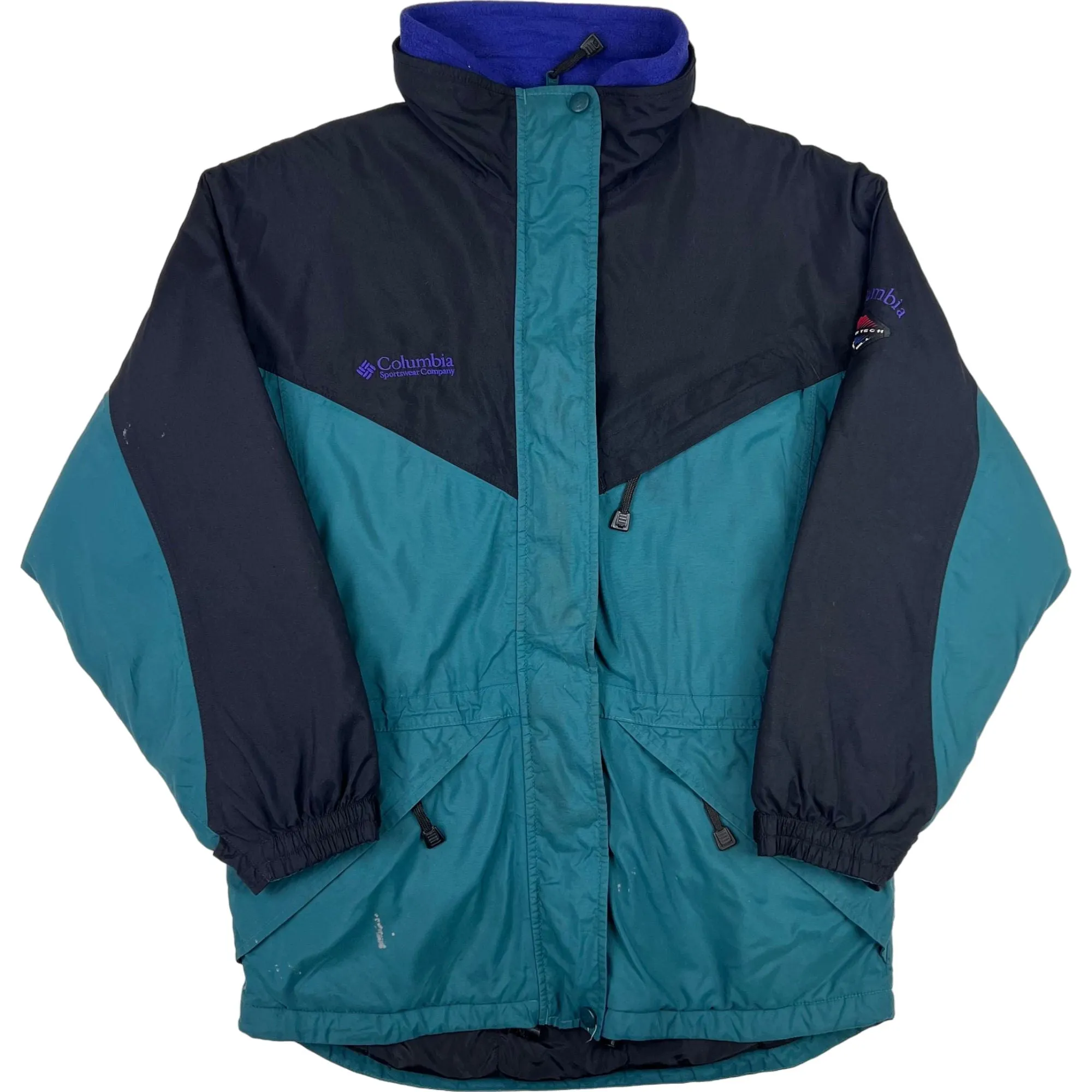 Vintage Columbia 90s Colourblock Ski Jacket Teal Blue