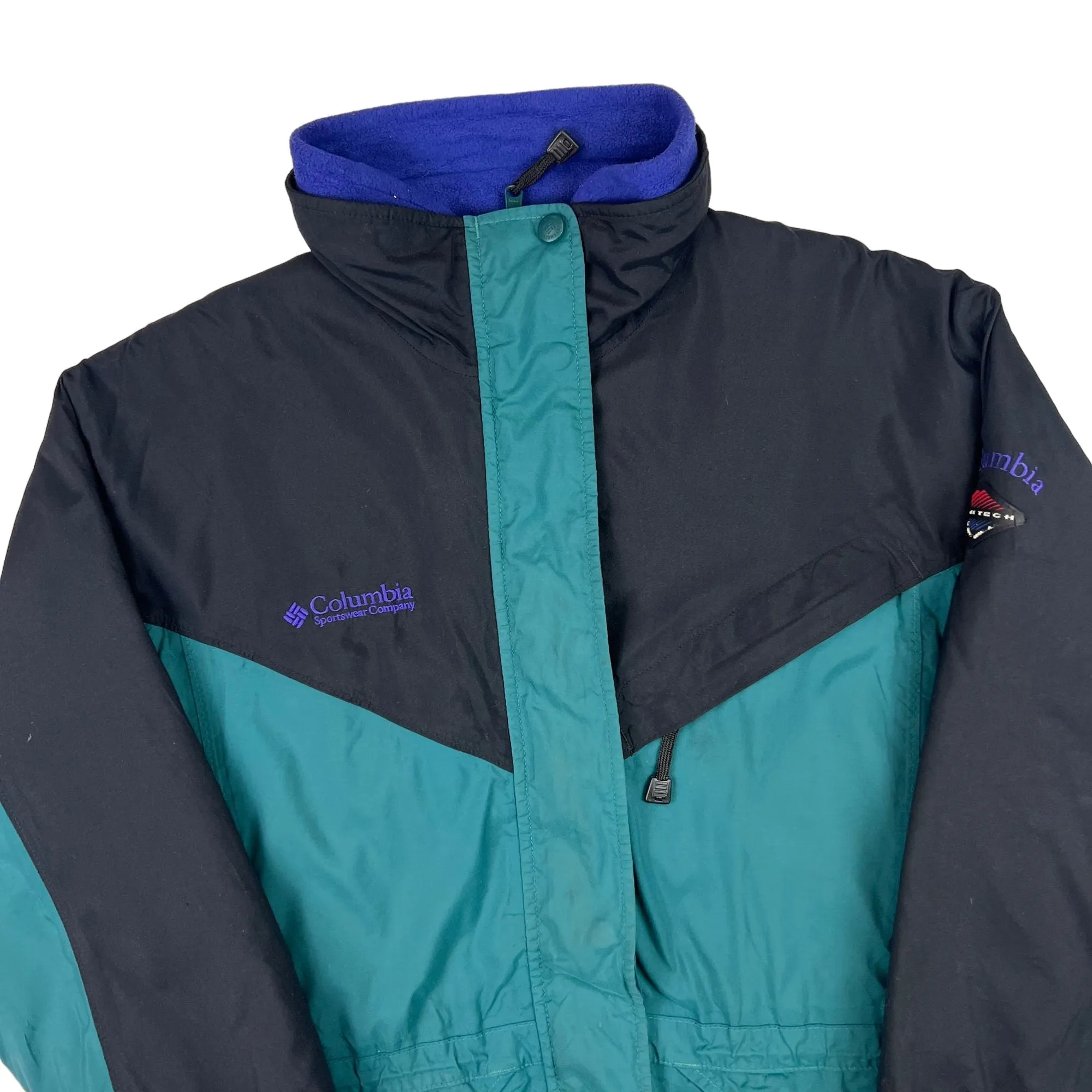 Vintage Columbia 90s Colourblock Ski Jacket Teal Blue