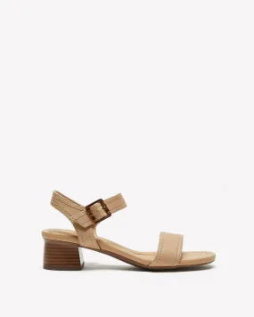 Wide-Width, Mid-Block Heeled Leather Sandal - Clarks