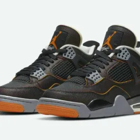 Wmns nike air jordan 4 iv retro starfish 12 black orange sail grey cw7183-100