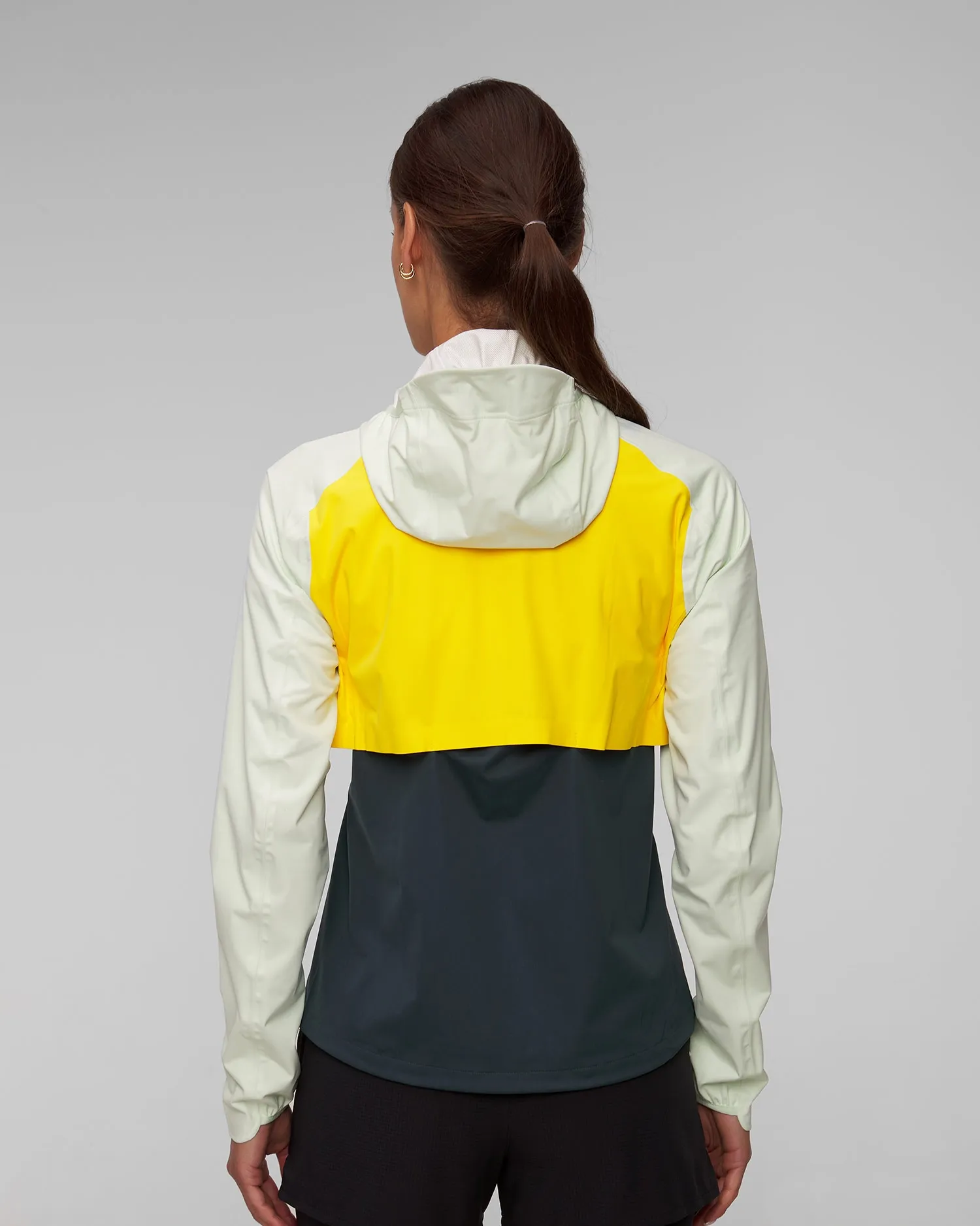 Women's running Brooks High Point Waterproof Jacket 221608761-lemon-ecru-glacier-green