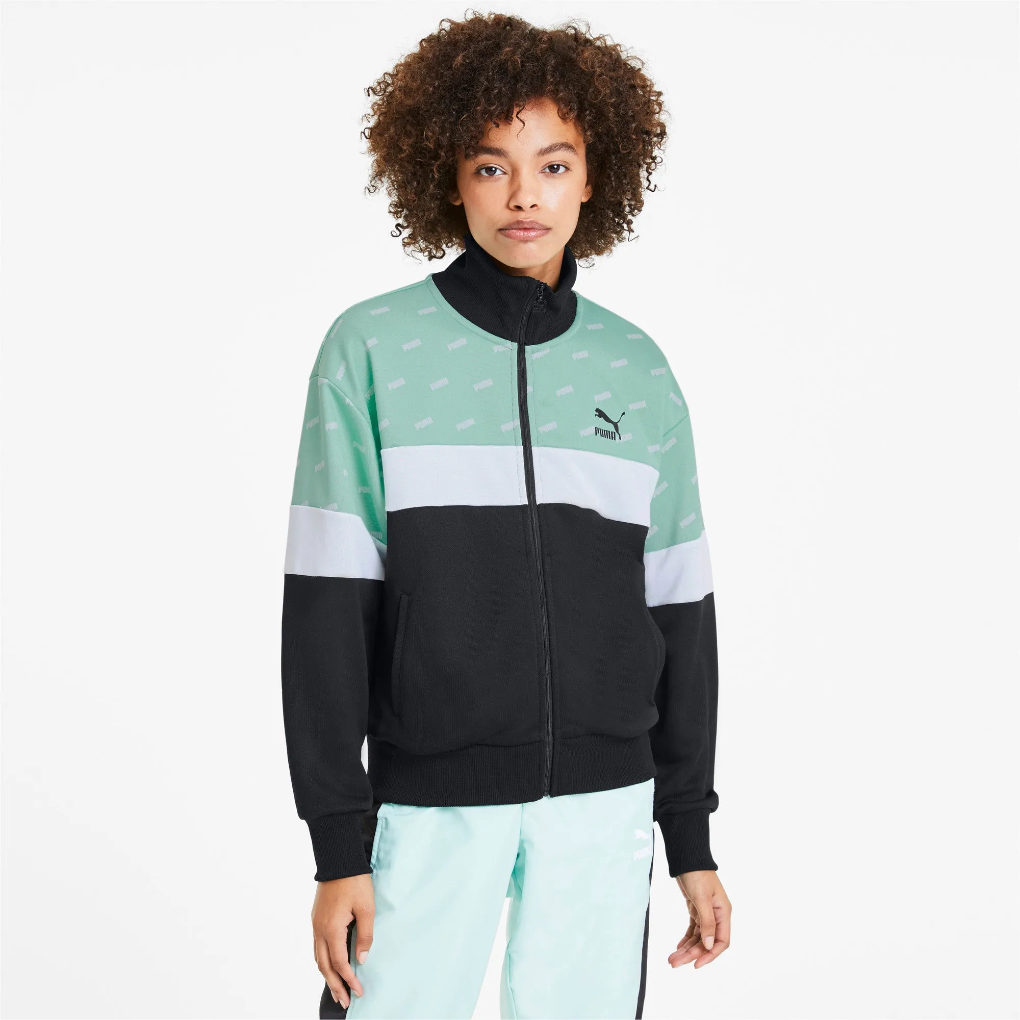 Women's PUMA AOP Track Jacket Mist Green