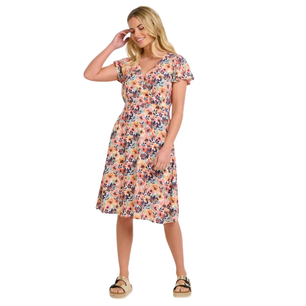 Womens Summer Blooms Wrap Dress