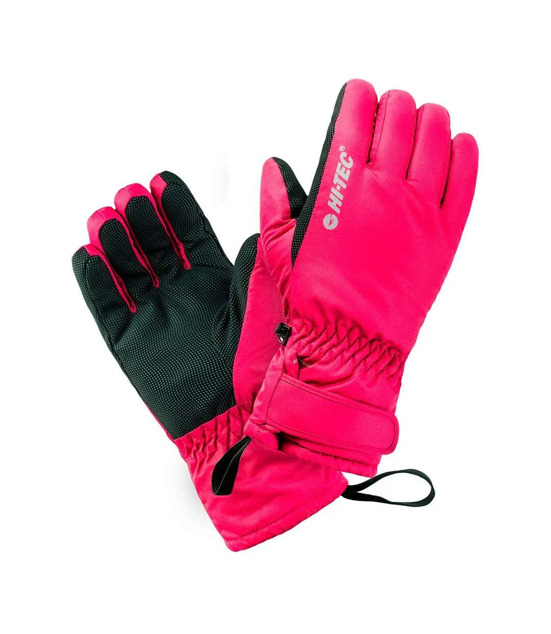 Womens/ladies galena contrast ski gloves sangria pink/black Hi-Tec