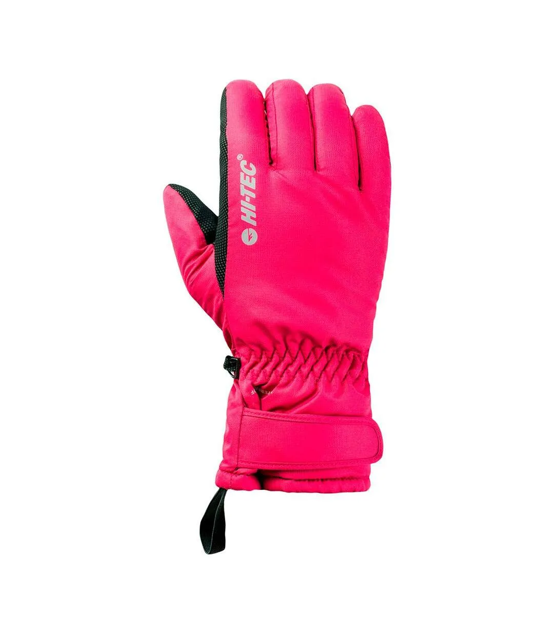 Womens/ladies galena contrast ski gloves sangria pink/black Hi-Tec