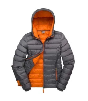 Womens/ladies snow bird padded jacket grey/orange Result Urban