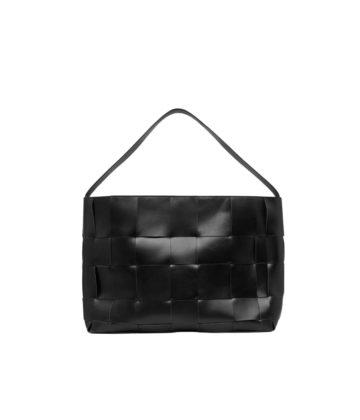 Woven Large Tote in Black