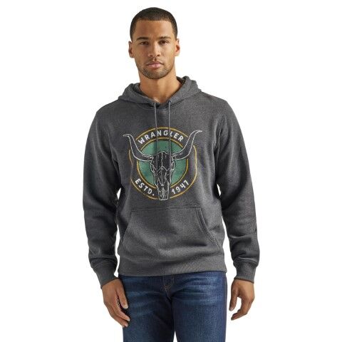 Wrangler Men's Pullover Hoodie - Regular Fit in Caviar Heather