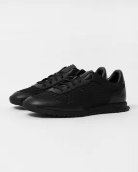 Zayn Mens Textured Nylon Trainers with Leather Trims 